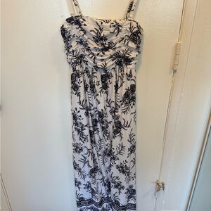 Soma Navy and White Floral Maxi Dress